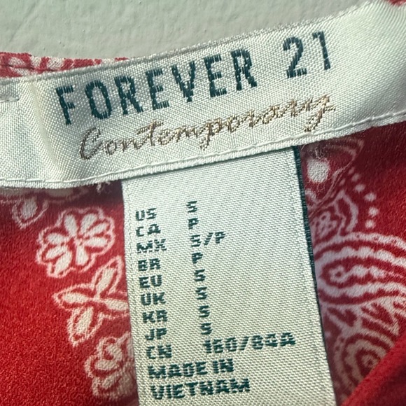 Forever 21 Womens Western Bandana Print Midi Dress Red Size S Boho Festival - Picture 7 of 10